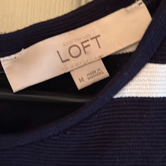 LOFT dress black and white stripe - Picture 2 of 6